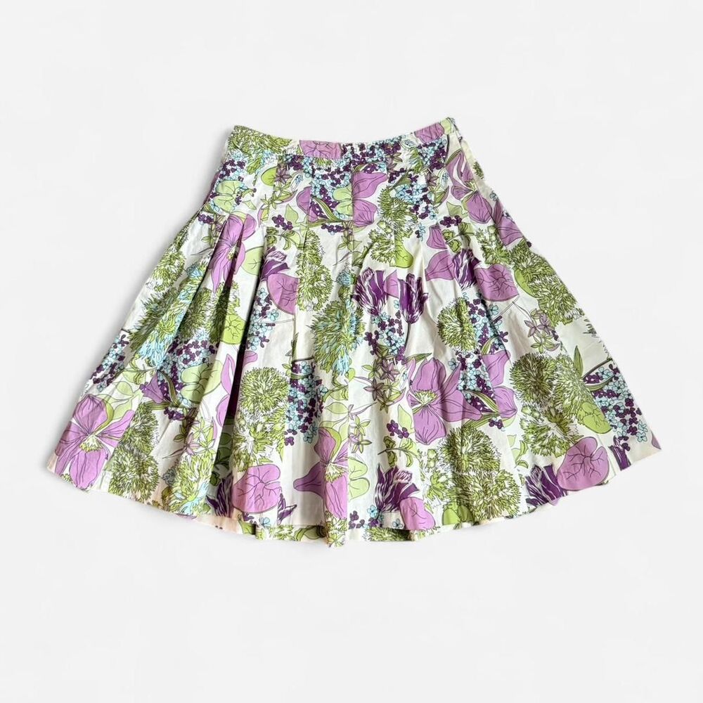 Mossimo Multi Color Floral Pleated Skirt Size 2
